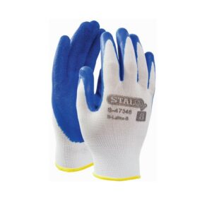 Rękawice poliestrowe "S-LATEX B  niebieskie   Stalco Premium
