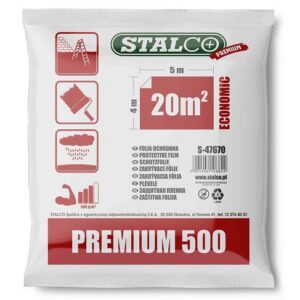 Folia malarska ekstra mocna 500g/m2  LDPE słomka  STALCO  PREMIUM