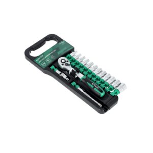 Zestaw nasadek i grzechotka na hangerze 1/4" 15el. stalco